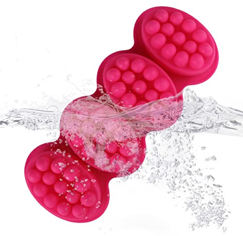 - Moldes de jabón de silicona para masaje, molde de silicona elipse para barra de masaje de 4 cavidades | Oval Masaje Jabón Molde Galleta Chocolate Pastel Molde Bandeja para bricolaje Hogar