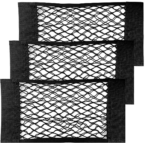 Frevoitna Filet de Rangement de Coffre 3 Pcs, 60 X 25cm, Élastique pour Voiture, Auto, Camping-Cars, Bateaux, Maison, Véhicules Utilitaires, Caravanes