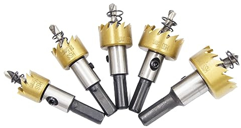 Laiwei Metall-Lochsägen-Set LAIWEI M35 HSS Metall-Lochfräser 5er-Set, 5 Lochsägen Größe: 16 18,5 20 25 30mm, zum Bohren von Metall