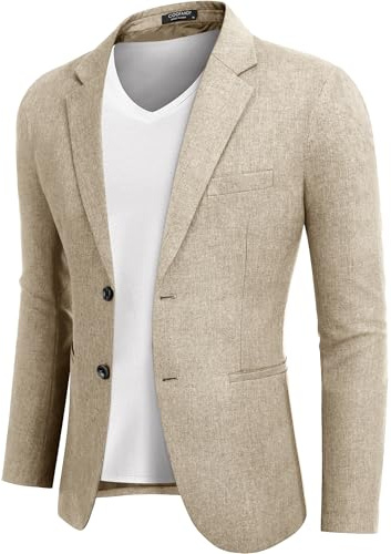 COOFANDY Mens Casual Blazer Lightweight Sports Coat Two Buttons Two-Button Suit Jacket