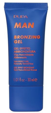 Pupa Milano Bronzing Gel, 001, 1.01 oz - Tan Effect Bronzer Gel - Liquid Matte Bronzer - Lightweight - With Hydrating Coconut Water - Makeup for Men