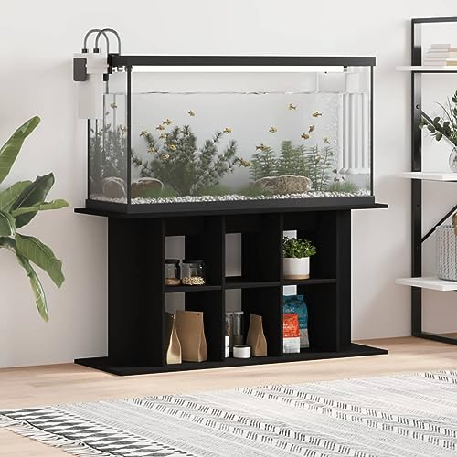 LAPOOH Aquariumständer Schwarz 120x40x60 cm Holzwerkstoff, Aquarium Unterschrank, Aquarium Schrank, Aquariumschrank, Aquarium Tisch, Aquarium Stands