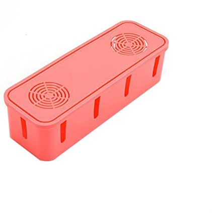 WAOCEO Kabelmanagement Kabelaufbewahrungsbox Haushaltsstromversorgung und Kabel-Speicher-Ladegerät Netzwerk Aufbewahrungsbox Büro Wohnzimmer Kabelmanagement Schutz Kabelbox (Color : Pink)