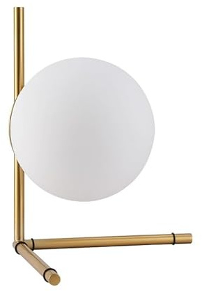 Generico UNIVERSO LAMPADA DA TAVOLO BRONZO IN METALLO CON PARALUME A SFERA IN PLASTICA ATTACCO G9 MAX 10W