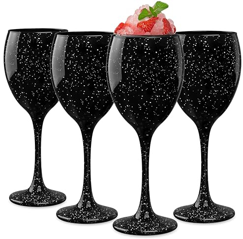 Glasmark Krosno Lot de s à rouge - s à rouge - à rouge - s à rouge - s à blanc - Gobelet à - Passe au lave-vaisselle - Noir Galaxy 4 x 300 ml