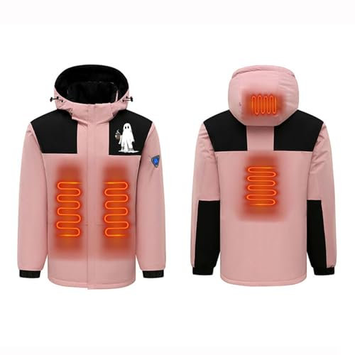 HAOLEI Damen Beheizbare Jacke Warme Dicke, Unisex Winter Heizjacke Smart Vier Zonen Warme Elektrische Heiz Skijacke Elektrische Wintermantel, Beheizte Jacke USB Elektrische Winterjacke Neue Outdoor
