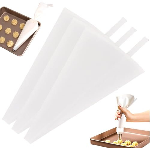 Gcroet 3 Pezzi Sacchetti di tubazioni, Sacchetti di tubazioni Grandi da 22 Pollici con Gancio, Sacchetti di glassa di Stoffa Non Slitta