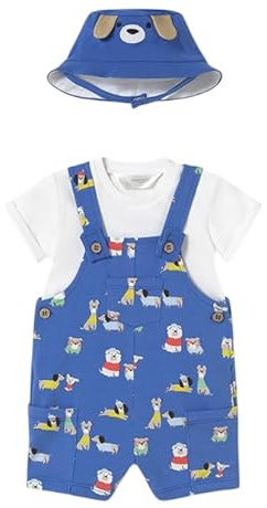 Mayoral Completo estivo neonato 6-9 mesi 75 cm con salopette - color bluette