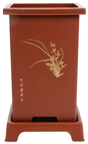 Pot De Fleurs Simple en Résine Support De Fleurs Créatif pour Plantes Décoration Extérieure Trous De Drainage