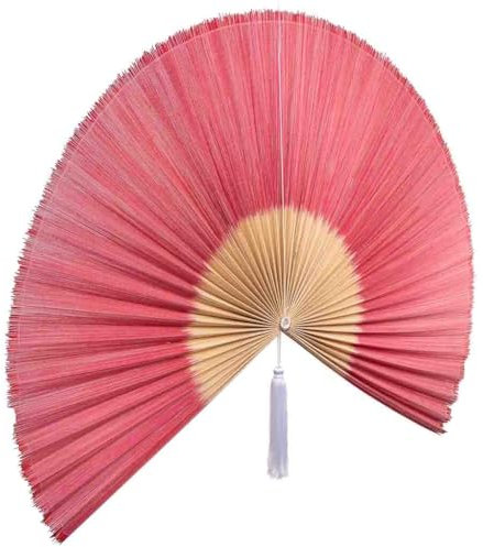 Palmito decoración de pared de bambú y tela rosa 145x75x2h cm