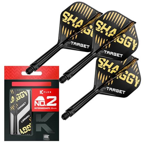 Target Darts Scott Williams K-Flex-Flight- und -Schaft-System, No. 2 | Packung mit 3 K-Flex-All-in-one-Flights, Player-Edition-Dartzubehör | K-Flex-Dartschaft – Intermediate (26 mm)