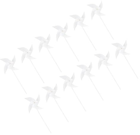 Yardwe Molinos De Viento Manualidades Crafts for Brain Toys Preciosos Molinillos De Bricolaje Molino De Viento De Papel De Dibujo El Plastico 12 Piezas X 4