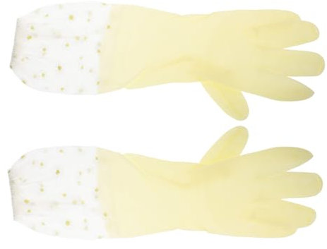 DEARMAMY 2 Pairs Heavy Duty Long Rubber Kitchen Dishwashing Gloves Non-Slip Waterproof Cleaning Gloves for Kitchen Use and Washing Dishes