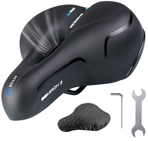 Sillín para bicicleta, cómodo y suave, en espuma viscoelástica, ergonómico, amortiguador, transpirable, para bicicleta de montaña, bicicletas, bicicletas plegables, sillín para bicicleta con