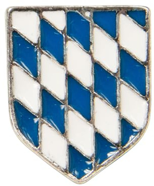 Alpenflüstern Ansteck-Pin Wappen Bayern weiß-blau - Trachten-Anstecker, Trachtenschmuck für Damen und Herren (antik-silber-farben) API137