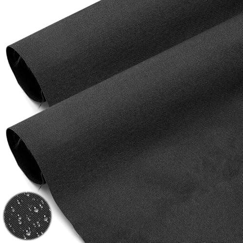 Tutamaz Wasserdichter Outdoor Stoff Meterware 160 cm Breit – 600D Polyester Canvas, 220 g/m², UV-beständiger Polsterstoff & Markisenstoff, Wasserabweisend für Gartenmöbel, Zelt, Tasche, Schwarz