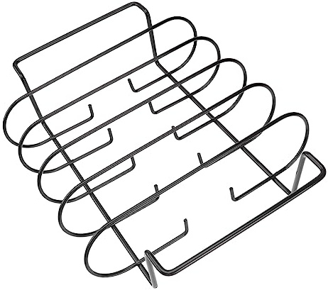 ibasenice Côtes Fer Portable Support pour Griller Et Fumer Les Côtes Ustensile De Barbecue Robuste