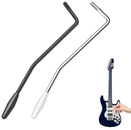 2Pcs Guitar Tremolo Arm, Whammy Bar, Thread Tremolo Arm, Trem Bar, Guitar Vibrato Stick for Stratocaster, Electric Guitar Replacement, Tremolo System (Black and White)