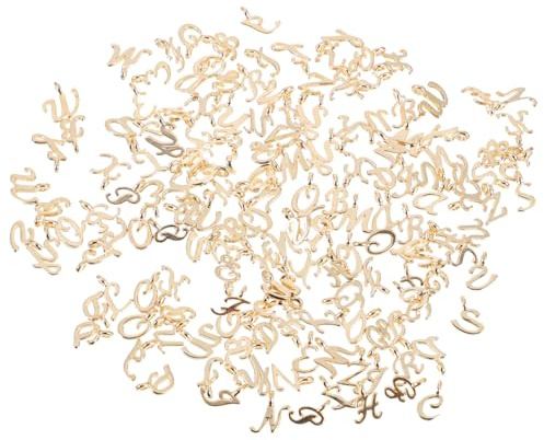 Operitacx Ciondoli Lettere Alfabeto in Metallo Oro 156 Pezzi Per Bracciali Fai-Da-Te Collane E Gioielli Creativi Accessori Pendenti Per Progetti Artigianali