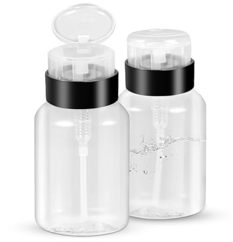 2 Stück 250 ml Leere Dispenser Pumpspender Pumpflasche Kunsstoff für Flüssigkeiten Nagellackentferner Remover Cleaner Reinigungsmittel Poliermittel Reiseflasche für Schampoo Lotion