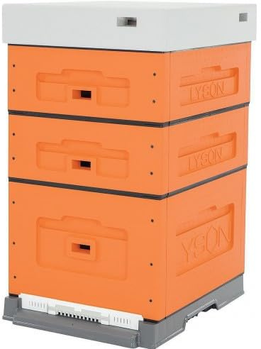 LYSON Bienenbeute Styropor Dadantbeute Dadant Blatt Beute OPTIMA Bienenstock-Set (ORANGE-GRAU) für die Selbstmontage (Passende Rahmen:47×43,5x30cm;47×43,5x14,5cm)