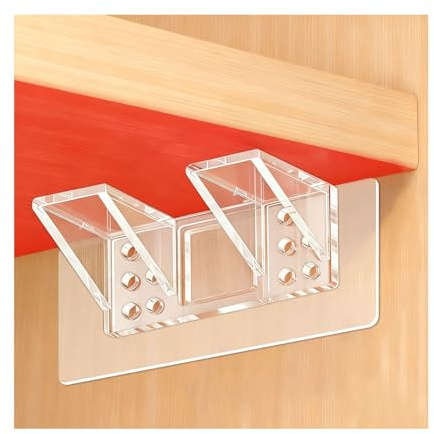 5 Pcs Shelf Support Pegs, Kitchen Cupboard Shelf Supports Pegs | L-Shaped Self Adhesive Shelves Brackets Pins for Furniture Cabinet Bookcase Shelves Closet Partition Holders(Double Supports)