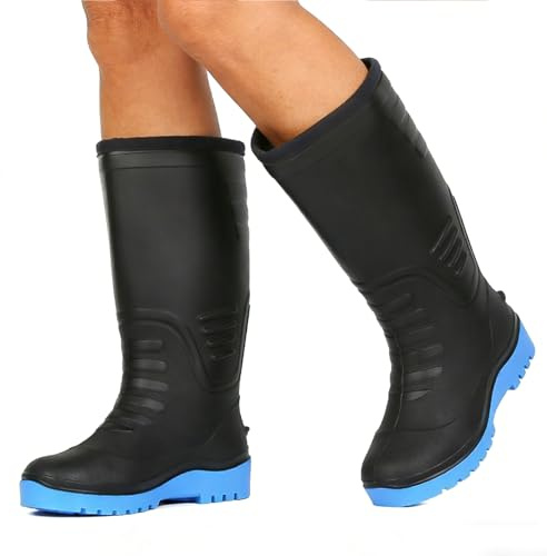 Botas de lluvia impermeables, botas de invierno aisladas, botas de nieve de 12 pulgadas, botas de goma resistentes a media pantorrilla, calzado al aire libre para clima frío, senderismo, agricultura