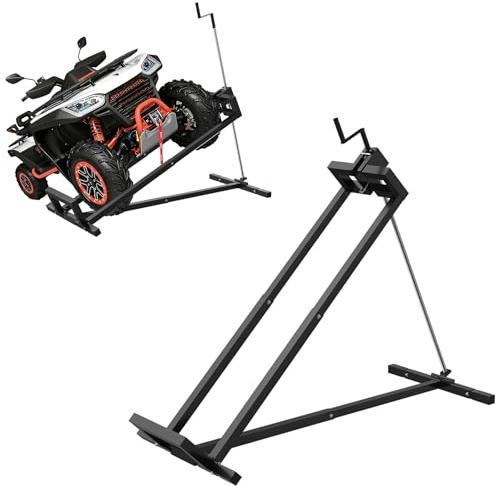 Froadp Hebevorrichtung Rasentraktorheber Hebebühne Aufsitzmäher Reinigungshilfe Teleskop Wagenheber 45° Neigung Verstellbar Heber Lifter für Rasentraktor Rasenmäher Tragfähigkeit 400kg (Schwarz)