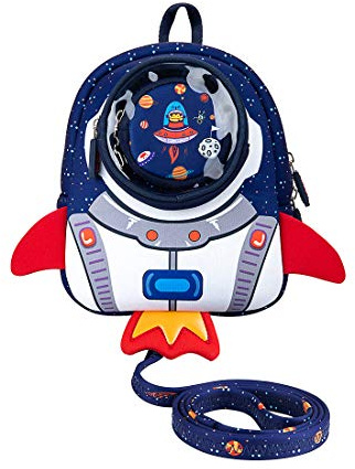 JiePai Rocket Toddler Kids Backpack with Harness Leash for Boys Girls Age 1-3