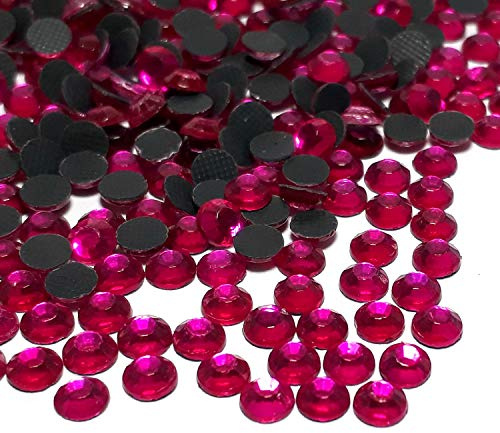 Perlin Hotfix Strasssteine Glitzersteine Rhinestone Glass Strass Perlen 5mm SS20 1440 Stück Fuchsia Pink, AAA Qualität zum Aufbügeln Selbstklebend 495