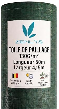 130g/m2 Toile Bache de paillage tissée Anti-Mauvaises Herbes Largeur 4,15m Longueur 50m