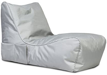Ecopuf - Pouf Sessel Outdoor Chaise Longue - Sitzsack mit Staufach und Griff - Robuster Stoffsack - Entspannungssessel - Wohnungseinrichtung - Perle Nc13