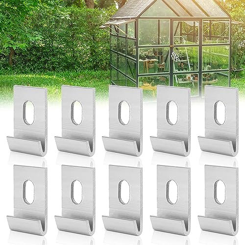 Ftory Greenhouse Clips - Silver Metal J Clips Fixings Attaches Kit for Aluminium Greenhouse Insulation Netting Shading (10pcs)