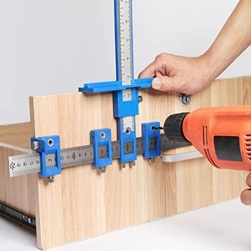 RZJZGZ Cabinet Hardware Jig Wood Drilling Dowelling Guide Punch Locator Drill Guide Cabinet Template Tool for Handles and Pulls