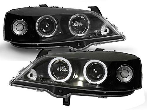 Frontscheinwerfer kompatibel mit Opel Astra G 1997 1998 1999 2000 2001 2002 2003 2004 GV-1424 Scheinwerfer Komplett Set Frontscheinwerfer Schwarz