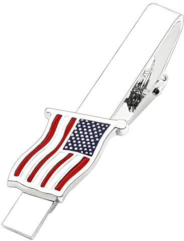 US Flag Tie Clip Clothing Accessories for Weddings, Business Meetings, Officers, Government Departments, Pilots, Soldiers, And Military Friends American Flag Tie Clip (Rectangles Gold) Tie Clips for Men