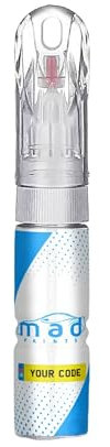M.A.D MYLDAN AUTO DESIGN Car Touch Up Paint Pen Compatible with MATT BLACK ALLOY WHEEL AND BODYWORK - 20ml Precision Scratch Repair Kit with Needle & Brush - UK Mixed for Exact Colour Match