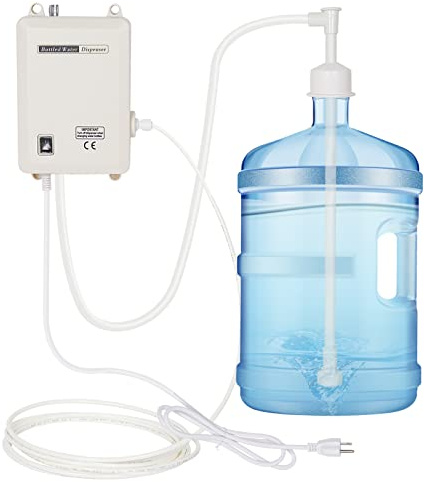 FlowFluid Bottled Adjustable Drinking Water Pump System Single Tube Power 25W, Bottled Water Distribution 2L Flow Electric Water Pump for 5 Gallon Bottle Water Coffee, Refrigerators, Ice Maker, Faucet