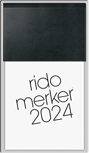 rido/idé Tageskalender Modell Merker 2024 1 Seite = 1 Tag Blattgröße 10,8 x 20,1 cm schwarz