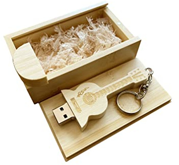 BEIJIGUANG Memory Stick 2.0/3.0 Chiavetta USB in legno di bambù Flash Drive USB DISK in scatola di legno (2.0/128GB)