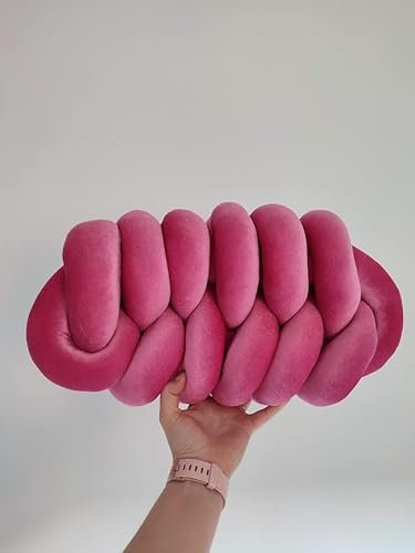 Knotenkissen, Rosa Kissen, Moderne Knoten Kissen, Rosa Knotenkissen, Rosa Knotenkissen, Rosa Flachkissen, Zierkissen, Rosa Knoten