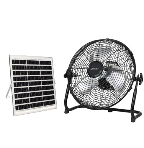 Bilake Ventilador Industrial de Suelo silencioso Nuoro Placa Solar batería Litio 9h autonomía Cable 4,2 Metro