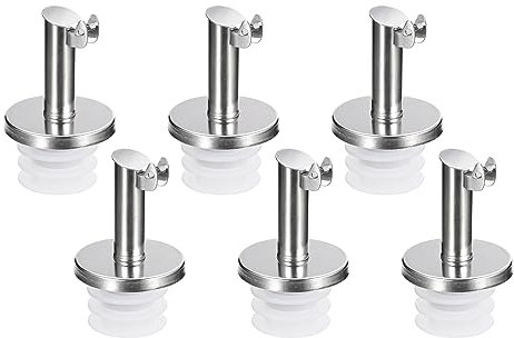 sourcing map Stainless Steel Bottle Pourers, 6Pcs Auto Flip Olive Oil Spout, Wine Pourers Liquor Pour Spouts for Wine Liquor Coffee Vinegar Bottles (White)