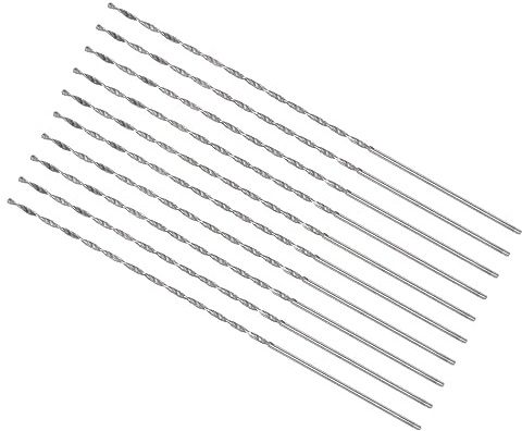 CoCud 10Stk Mini Spiralbohrer Bohrer 1mm Bohrer Durchmesser 80mm | Spiralbohrer Bit, Schnellarbeitsstahl, Gesamt Länge, Für Metall Plastik und Holzarbeiten