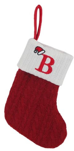 DONGKER Weihnachtsstrümpfe, Rot Nikolausstrumpf, gestrickter Christmas Stockings für Feiertags, Familienparty, Dekoration, Weihnachtsdekoration