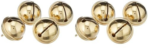 Rayher Metallglöckchen, kugelförmig, 29 mm ø, Gold, Beutel 4 Stück, Schellen, Weihnachtsglöckchen, 2503406 (Packung mit 2)
