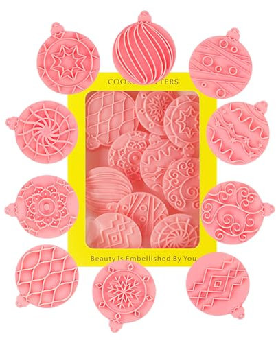 Rurunklee Timbri per tagliacavi natalizi, stampini e timbri a forma di , per pasticceria, stampini e timbri natalizi per la cottura di biscotti, design rialzato in