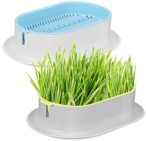 YARNOW 2 Pcs Cat Grass Planter Hydroponic Cat Grass Box for Indoor PET Snacks Sleek Style Soilless Planting Tray