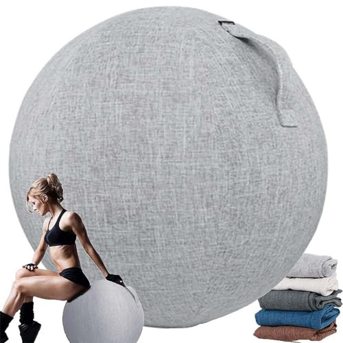 EUXCLXCL 55/65/75 cm Yoga Ball Hülle Kratzfest Staubdicht Schutzhülle Für Gymnastikball Leicht Balanceball-Abdeckung Faltbar Sitzbälle Stoff Bezug Für Balance Stabilität Fitness,01,75cm