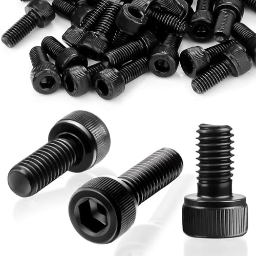 SWTYExt 60 Pezzi Viti M3 Bulloni Vite a Testa a Esagonale M3x6 mm Acciaio Carbonio Vite e Bulloni Viti M3 Filettatura Metrica Assortimento Nero Bulloni